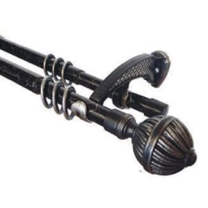 Карниз кругл.2-х ряд Металл телескоп 1,6-3м."Волшебная палочка" Черный 71363