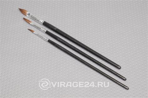 Кисти художественных кистей из волоса пони, 4/6/8мм, 3шт. 300501