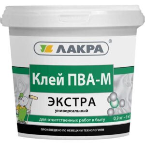 Клей ПВА-М универсальный Экстра 0,9 кг ЛАКРА 456 7851