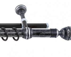 Карниз "Валанс" 2,4 Черненое серебро 2-х ряд.