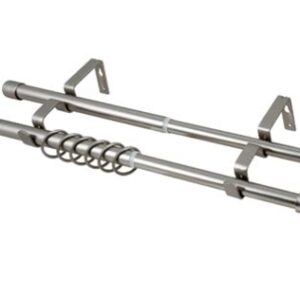 Карниз ков. раздвижной d16-19мм 1,6-3м 1 рядный ажур серебро матовое 38952