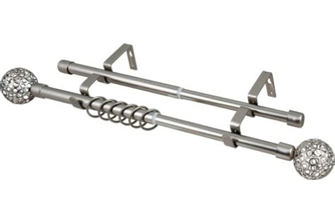 Карниз ков. раздвижной d16-19мм 1,6-3м 1 рядный ажур серебро матовое 38952