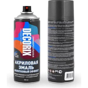 Аэрозольная эмаль молотковый эффект DECORIX 520,темно-серый 010411 Dekart