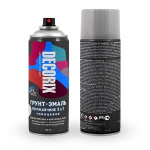 Аэрозольная грунт- эмаль по ржавчине 3 в 1 DECORIX 520мл,коричн. глянц. 0106-39 Dekart