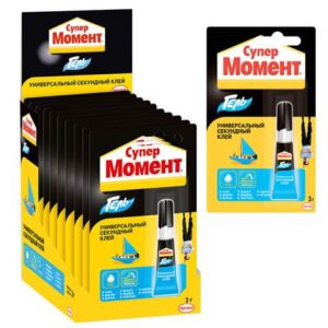 Клей МОМЕНТ суперводост.3г. блистер в шоу-боксе 30164