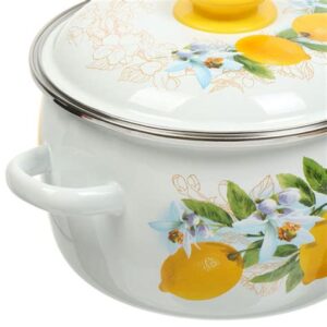 Кастрюля сталь, эмал. покрытие, 3л. с крышкой Сталь Лимоны,ЗМС181Р 414375